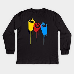 3 LITTLE GRAFFITI SPRAY CANS Kids Long Sleeve T-Shirt